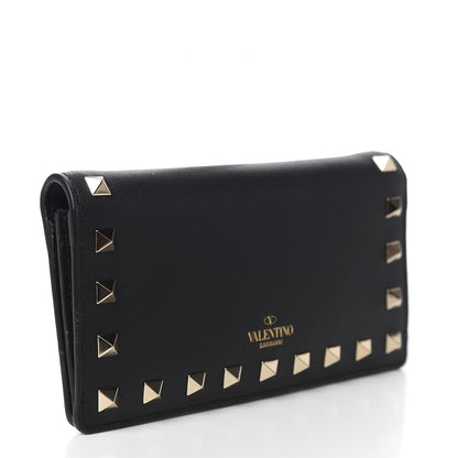 Valentino Garavani Vitello Rockstud Flap Wallet Black 3 of 10