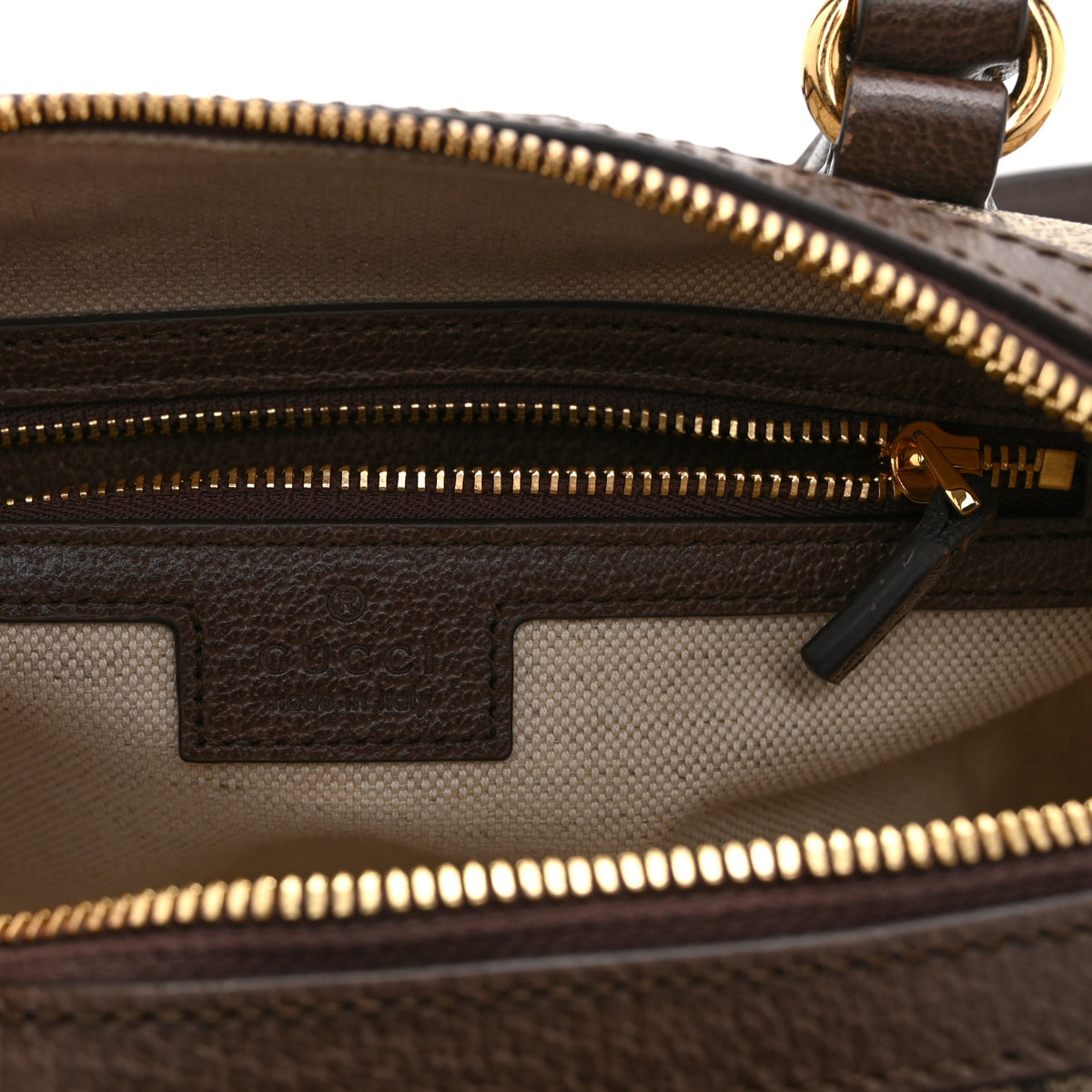 Gucci GG Supreme Monogram Web Small Ophidia Top Handle Bag Beige Ebony 6 of 11