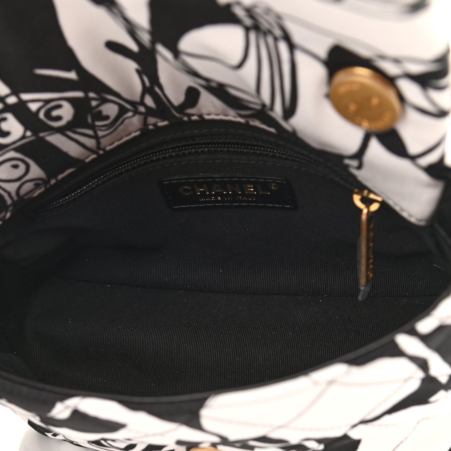 Canvas Printed Deer Coco Mini Single Flap Gray Black