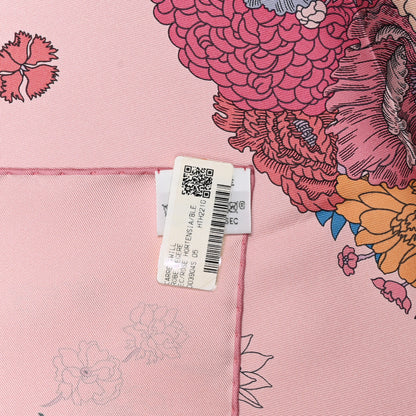 Hermes Silk Twill Robe Legere Scarf 90 Rose Hortensia Bleu 3 of 5