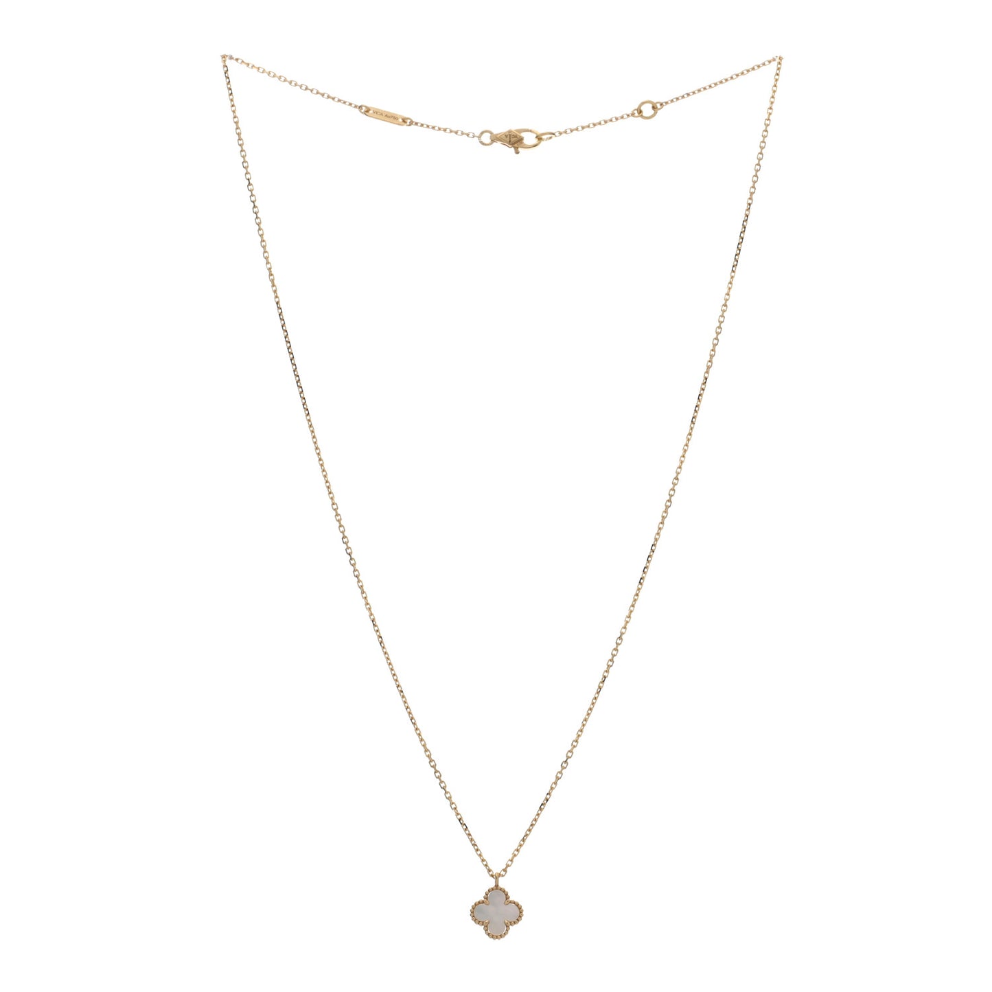 18K Yellow Gold Mother of Pearl Sweet Alhambra Pendant Necklace