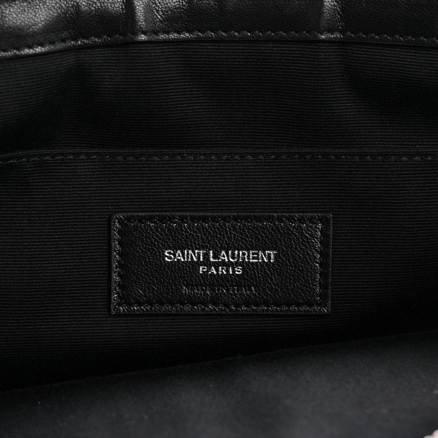 Raffia Calfskin Rive Gauche Zipped Pouch Naturale Black