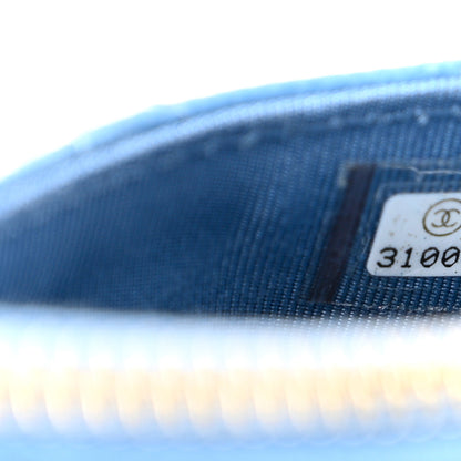 Chanel Caviar Quilted CC Zip Card Holder Blue 7 of 8