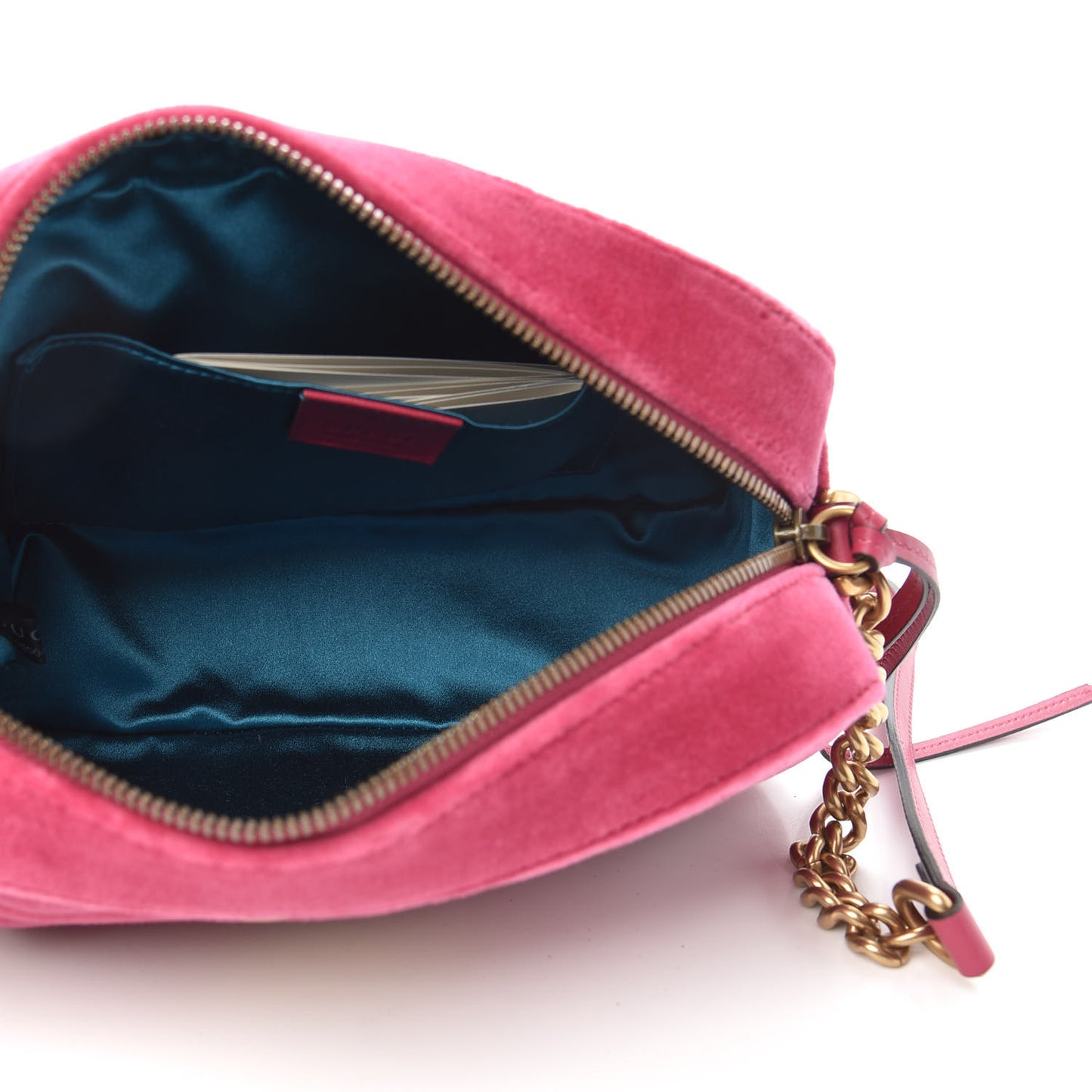 Velvet Matelasse Small GG Marmont Chain Shoulder Bag Light Raspberry Rose
