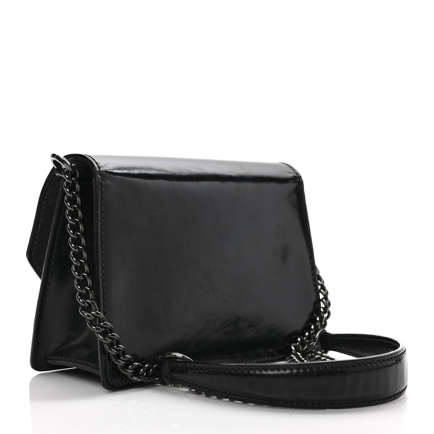 Jimmy Choo Patent Calfskin Madeline Chain Shoulder Bag Black 3 of 10