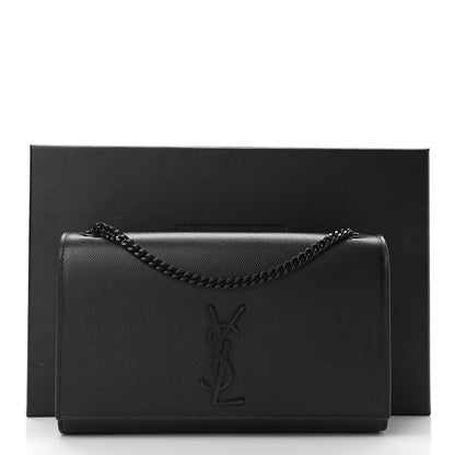 Saint Laurent Grain De Poudre Medium Classic Monogram Kate Satchel Black 11 of 11