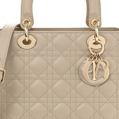 Christian Dior Lambskin Cannage Medium Lady Dior Sand 8 of 10