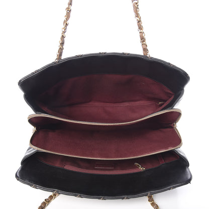 Chanel Calfskin Double Contrast Stitch Large Tote Black 5 of 9