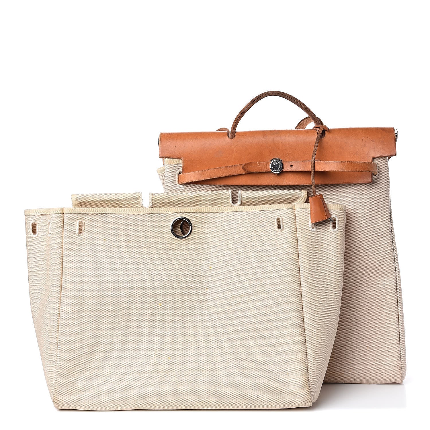Hermes Toile Vache Calfskin Herbag 39 MM Natural 3 of 22