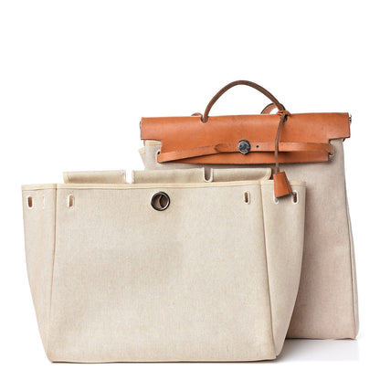 Hermes Toile Vache Calfskin Herbag 39 MM Natural 3 of 22