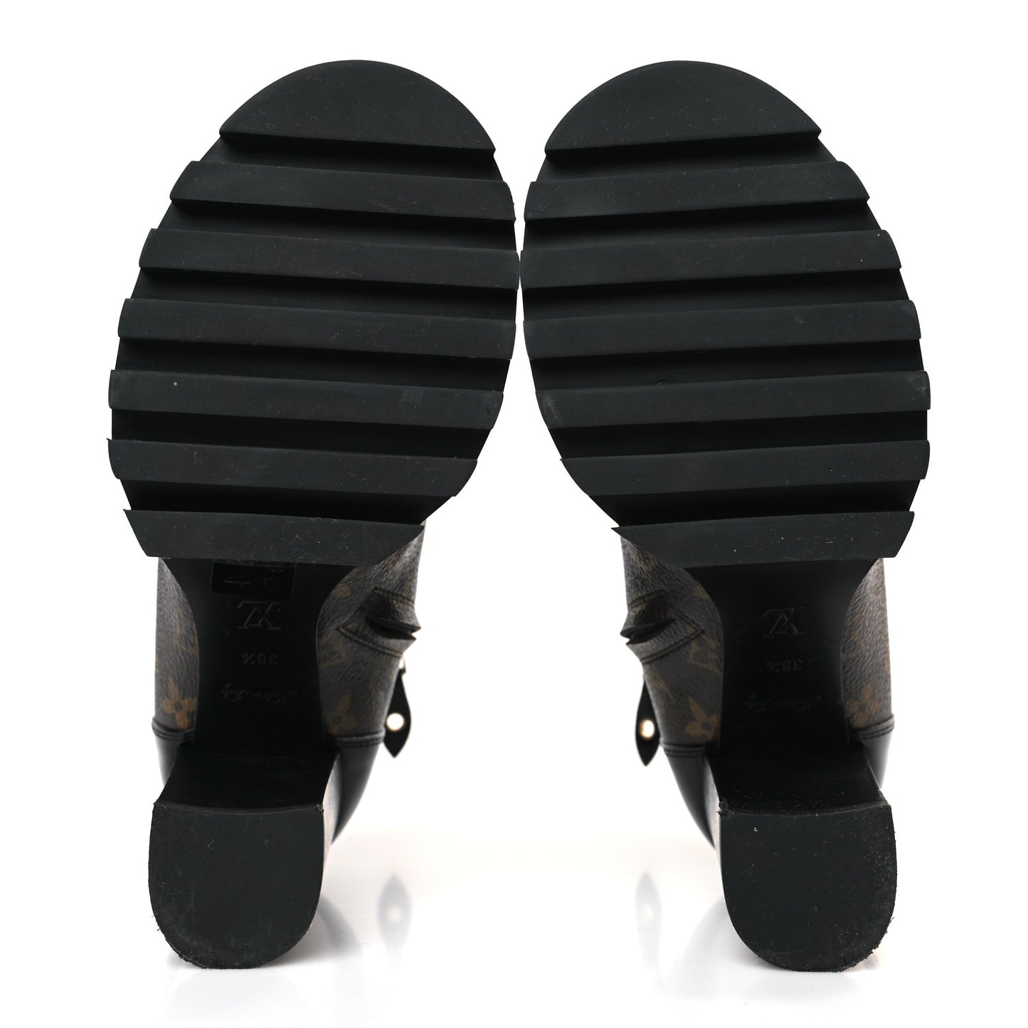 Patent Calfskin Monogram Star Trail Ankle Boots 38.5 Black