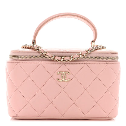 Chanel Lambskin Quilted Small Top Handle Vanity Case With Chain Light Pink 1 of 11