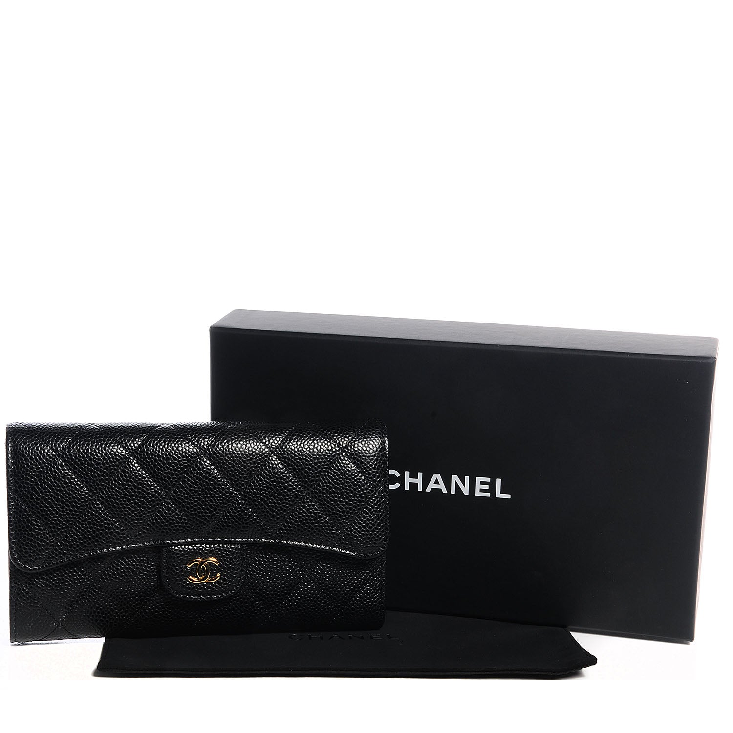 Chanel Caviar Quilted Large Flap Wallet Black 5 of 9