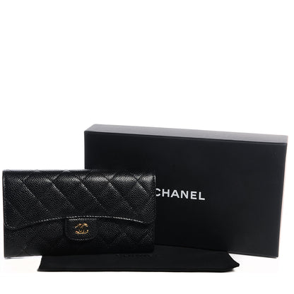 Chanel Caviar Quilted Large Flap Wallet Black 5 of 9