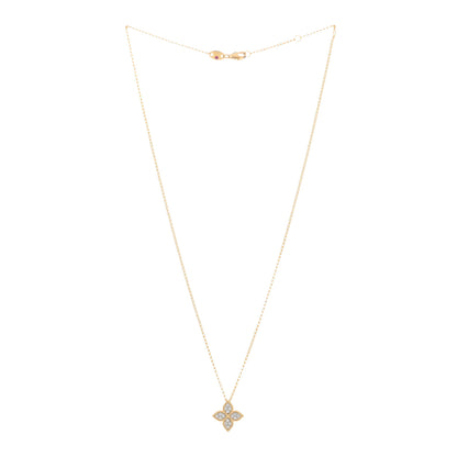Roberto Coin 18K Yellow White Gold Diamond Medium Princess Flower Pendant Necklace 2 of 3