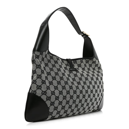 Gucci Monogram Lobster Clasp Jackie O Hobo Beige Black 3 of 10