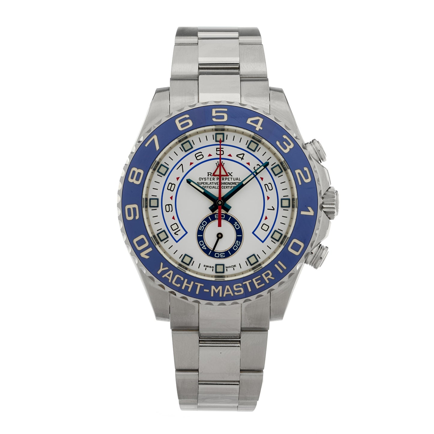 Stainless Steel 44mm Oyster Perpetual Date Yacht-Master II Watch White 116680