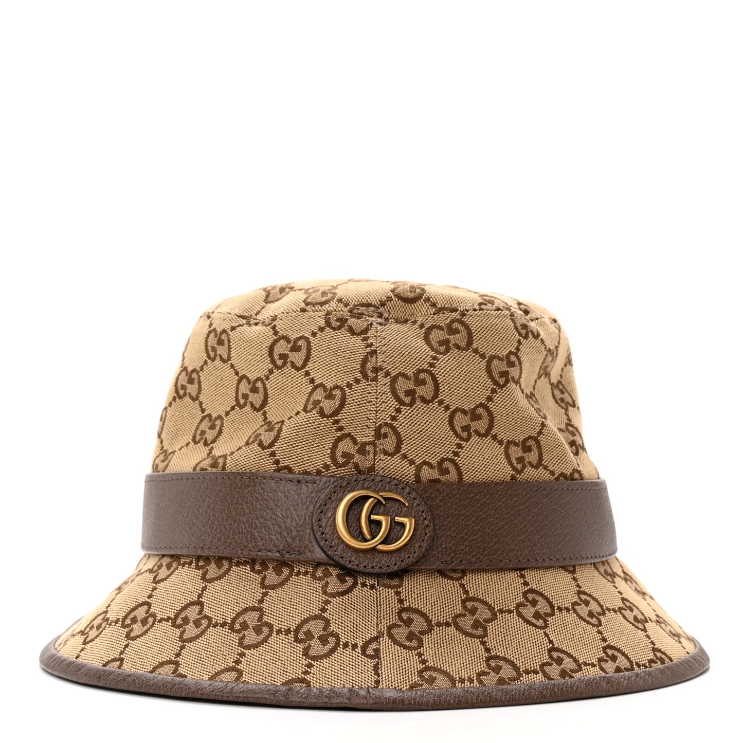 Monogram Textured Dollar Calfskin GG Jago Bucket Hat S Cacao Beige