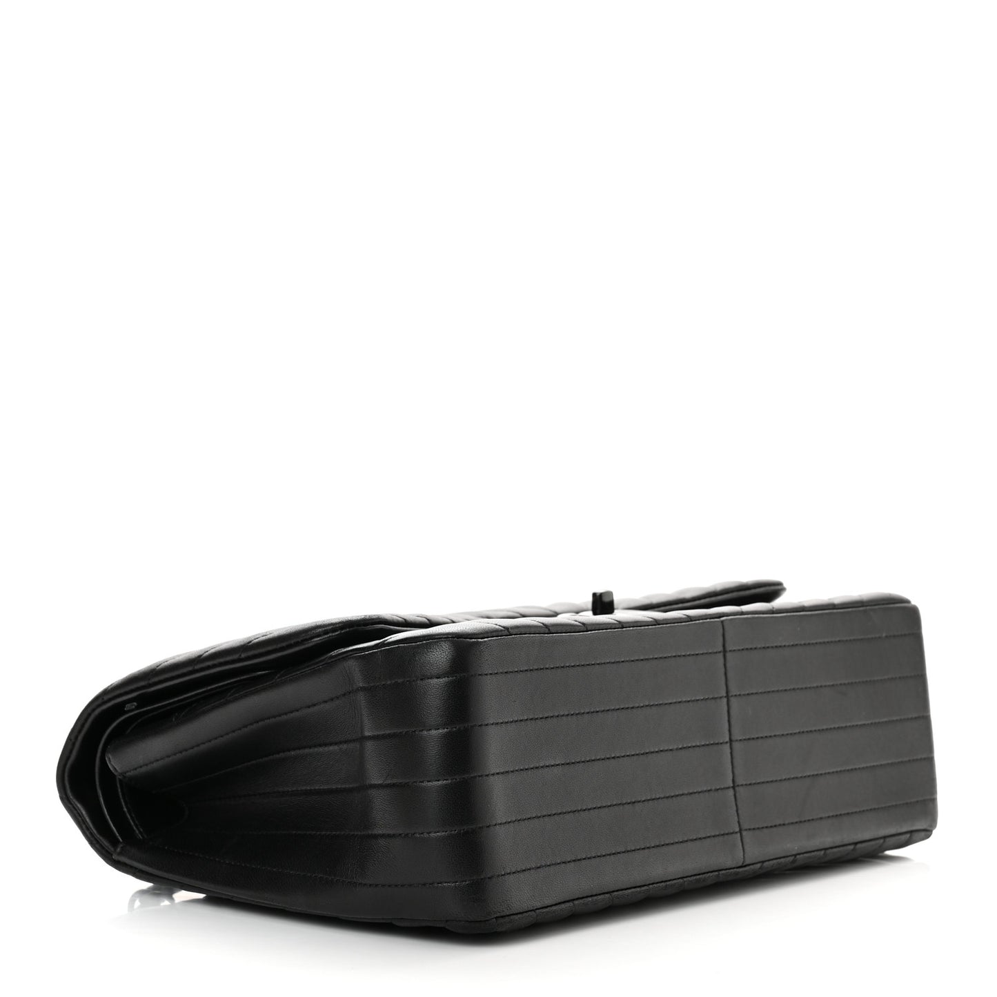 Lambskin Chevron Quilted Jumbo Double Flap So Black