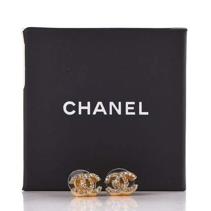 Chanel Crystal CC Earrings Gold 5 of 5