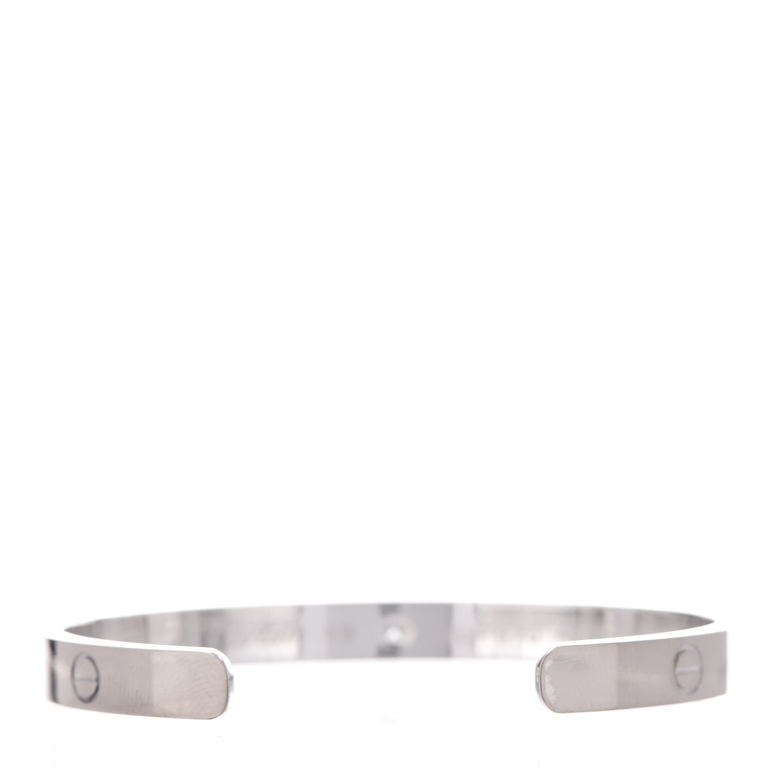 Cartier 18K White Gold 1 Diamond LOVE Cuff Bracelet 18 3 of 5