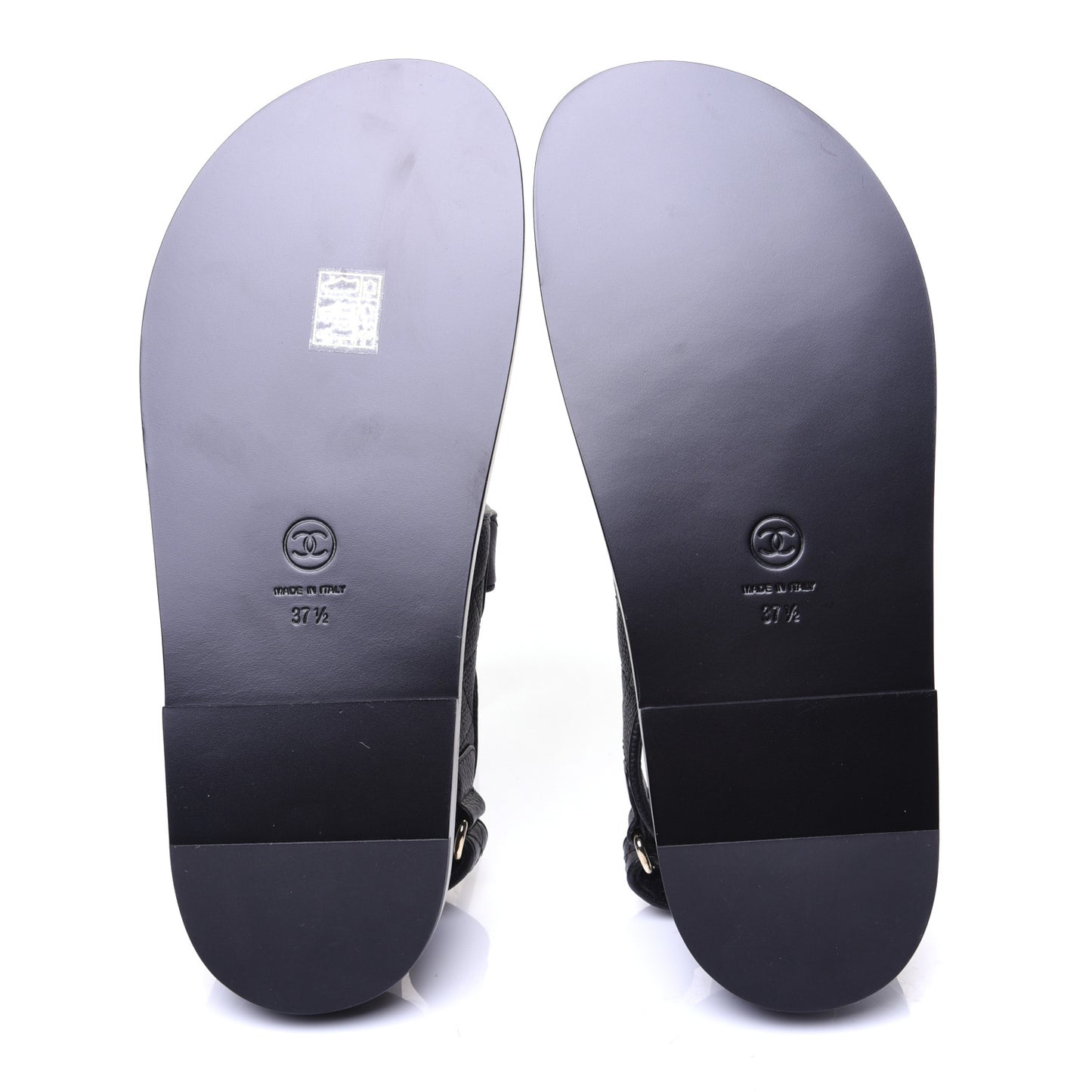 Grained Calfskin Velcro Dad Sandals 37.5 Black