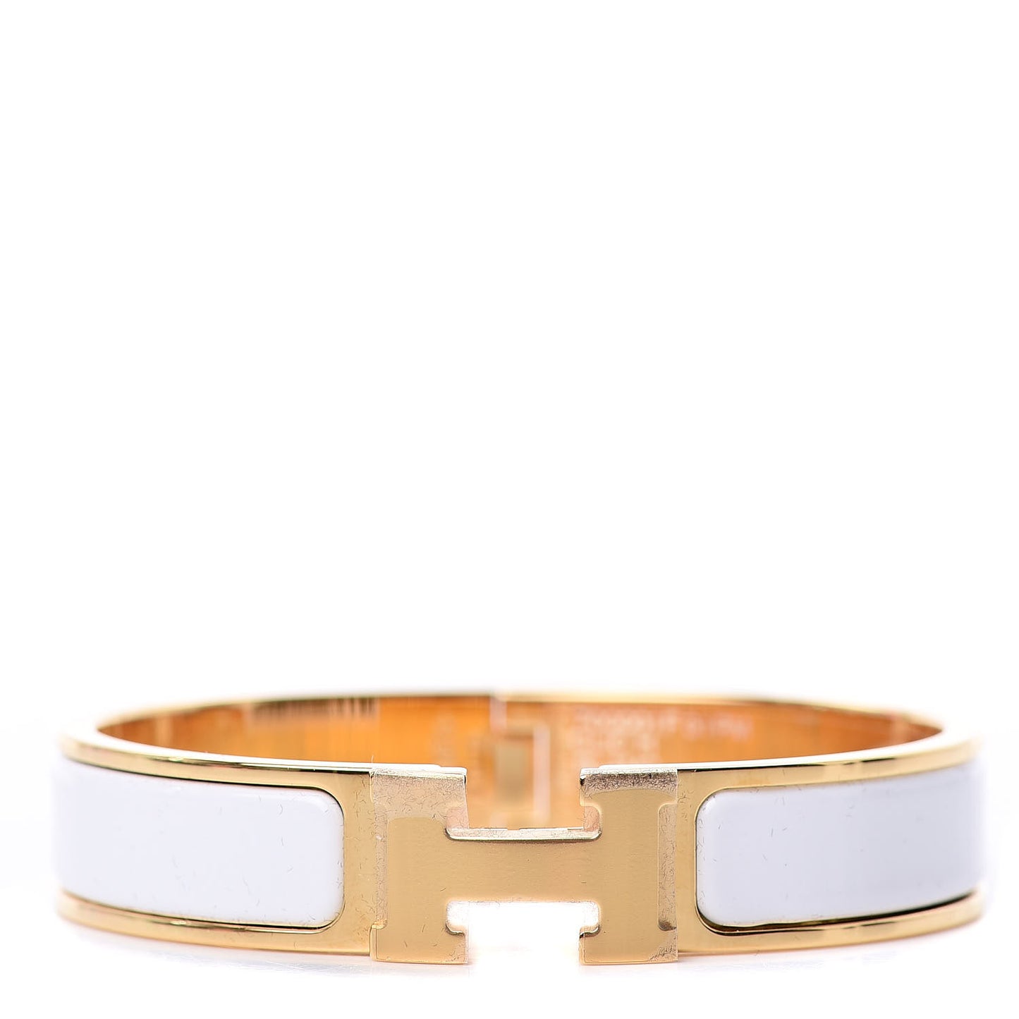 Enamel Narrow Clic Clac H Bracelet PM White