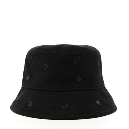 Hermes Cashmere Debbie Charms Bucket Hat 58 Black 3 of 8