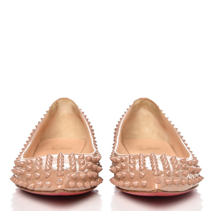 Christian Louboutin Patent Pigalle Spikes Flats 40.5 Nude 3 of 11