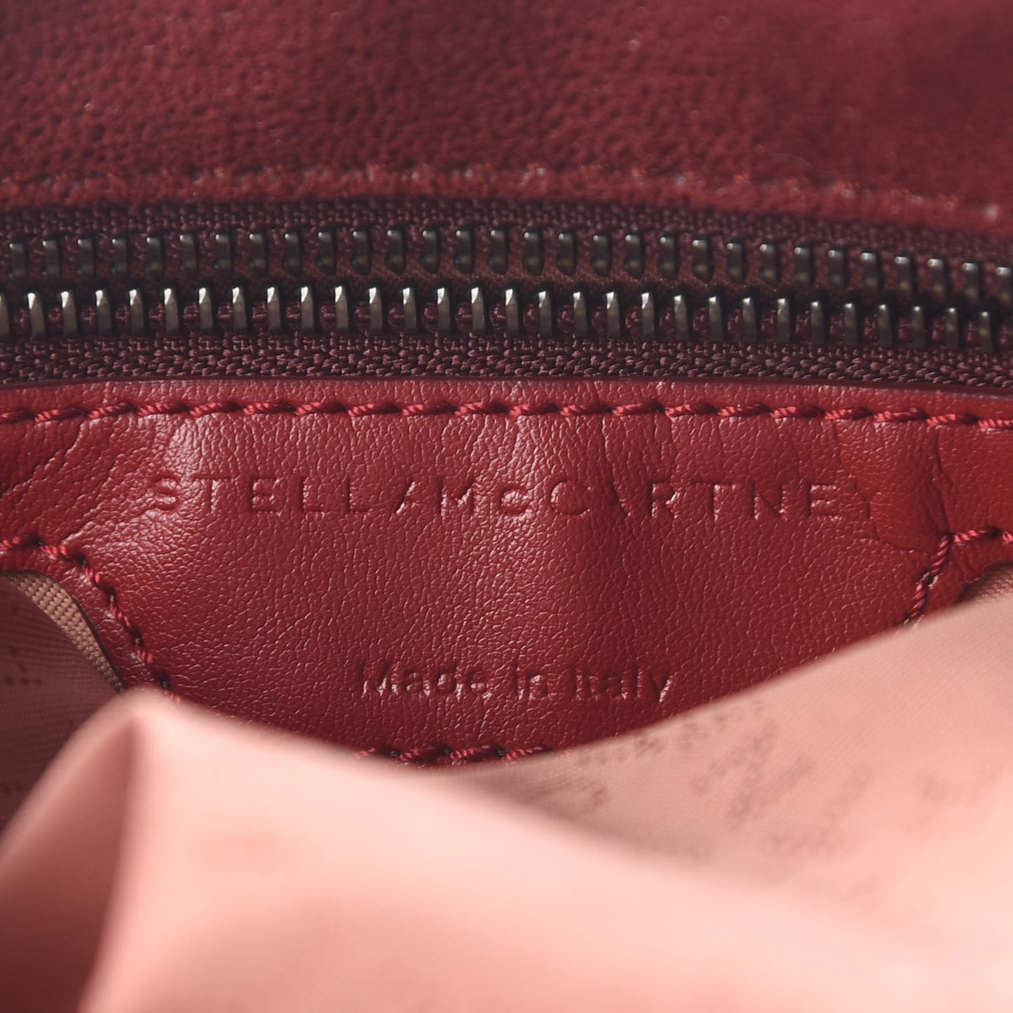 Shaggy Deer Falabella Fold Over Tote Burgundy