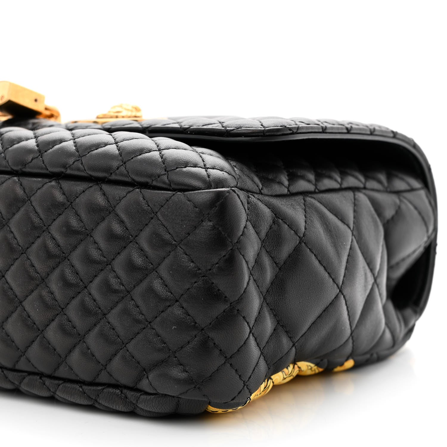 Versace Nappa Quilted Barocco Print Icon Shoulder Bag Black 10 of 13