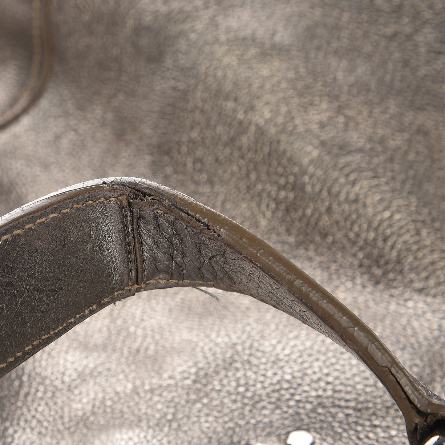 Metallic Vitello Daino Side Pocket Hobo Gold