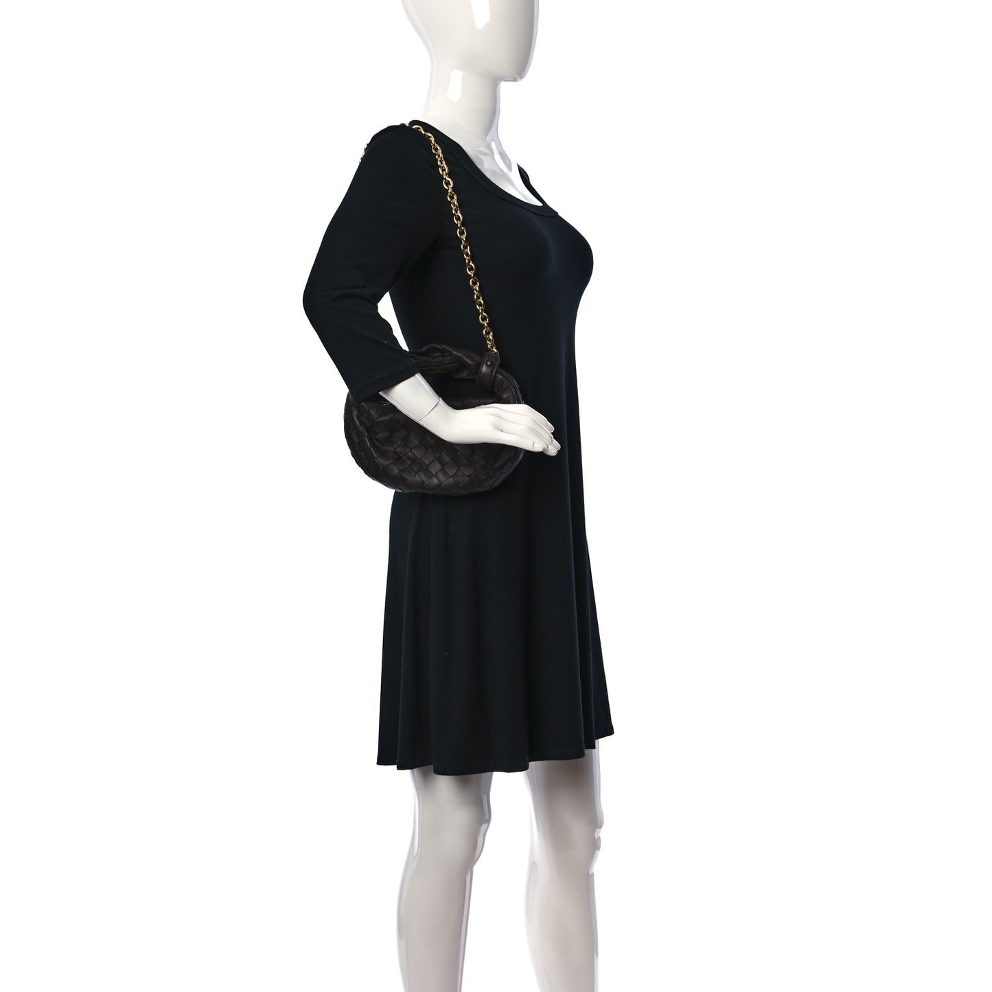 Nappa Intrecciato Mini Chain Jodie Fondant