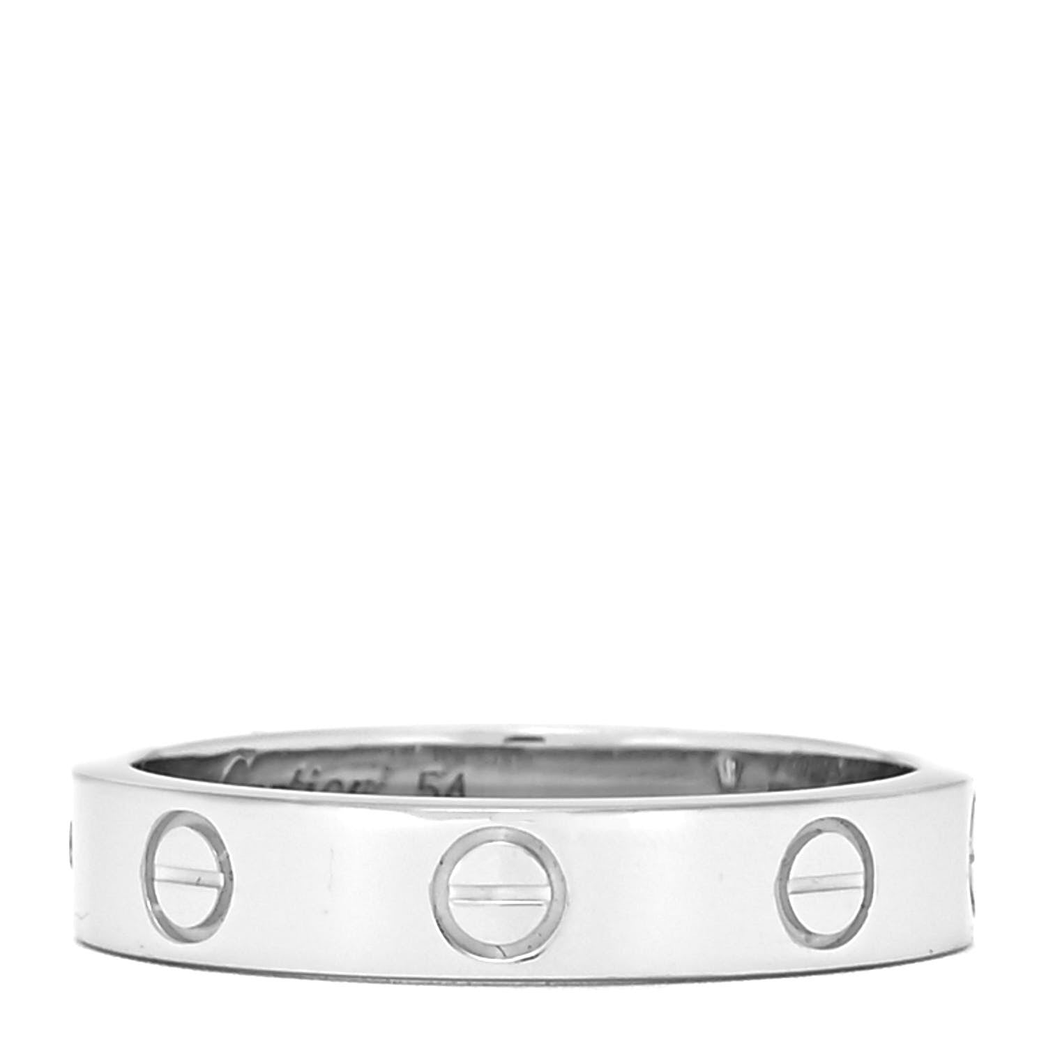 Cartier 18K White Gold Diamond 4mm LOVE Wedding Band Ring 54 7 5 of 8