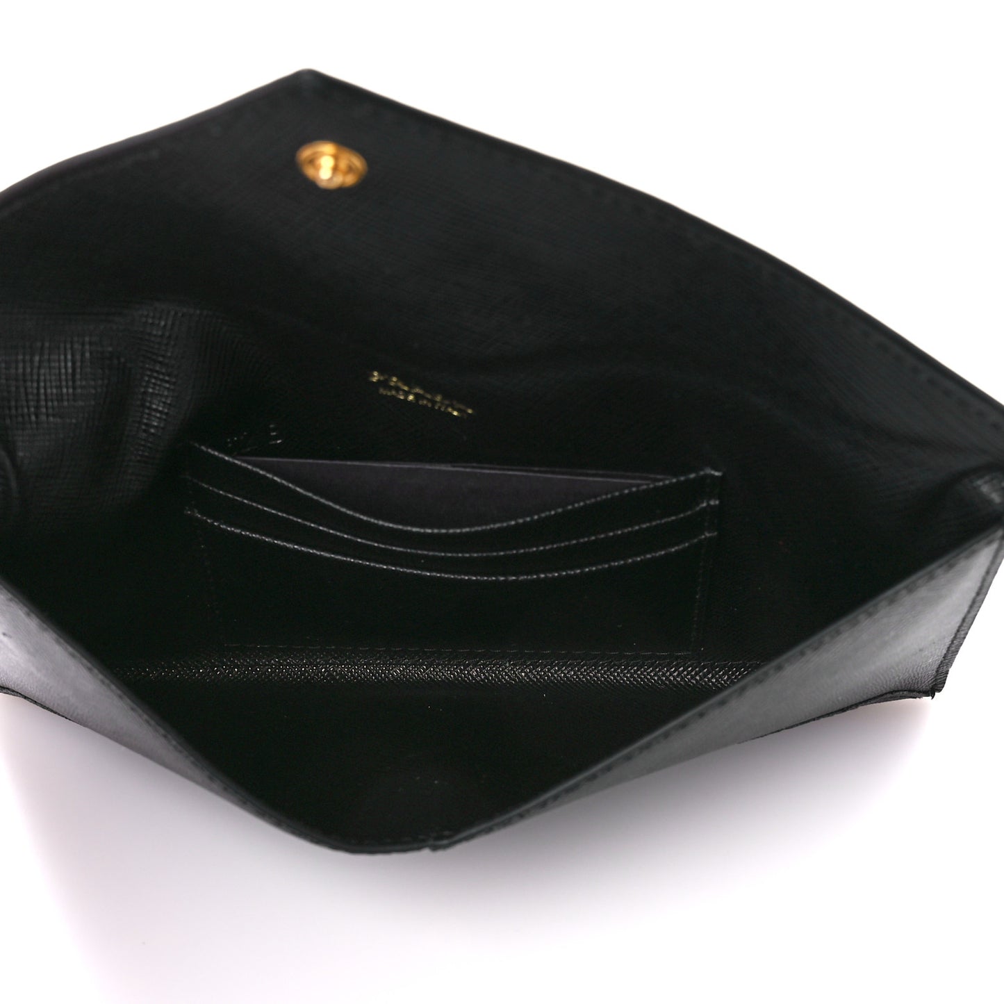Saffiano Metal Envelope Wallet Black