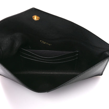 Prada Saffiano Metal Envelope Wallet Black 5 of 12