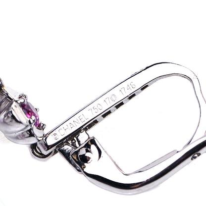 Chanel 18K White Gold Diamond Gemstone Pearl Mademoiselle Drop Earrings 5 of 5