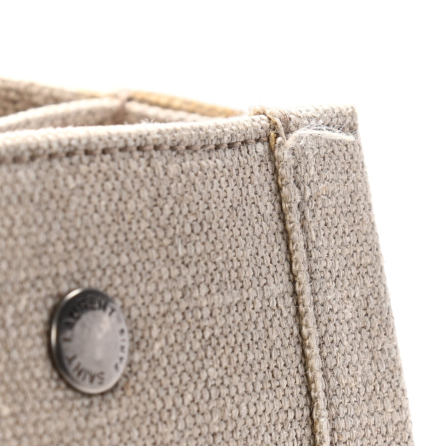 Linen Calfskin Rive Gauche Tote Tan