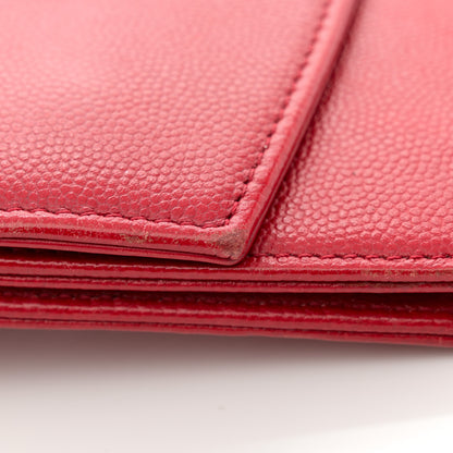 Chanel Caviar Sevruga Wallet on Chain WOC Red 16 of 16