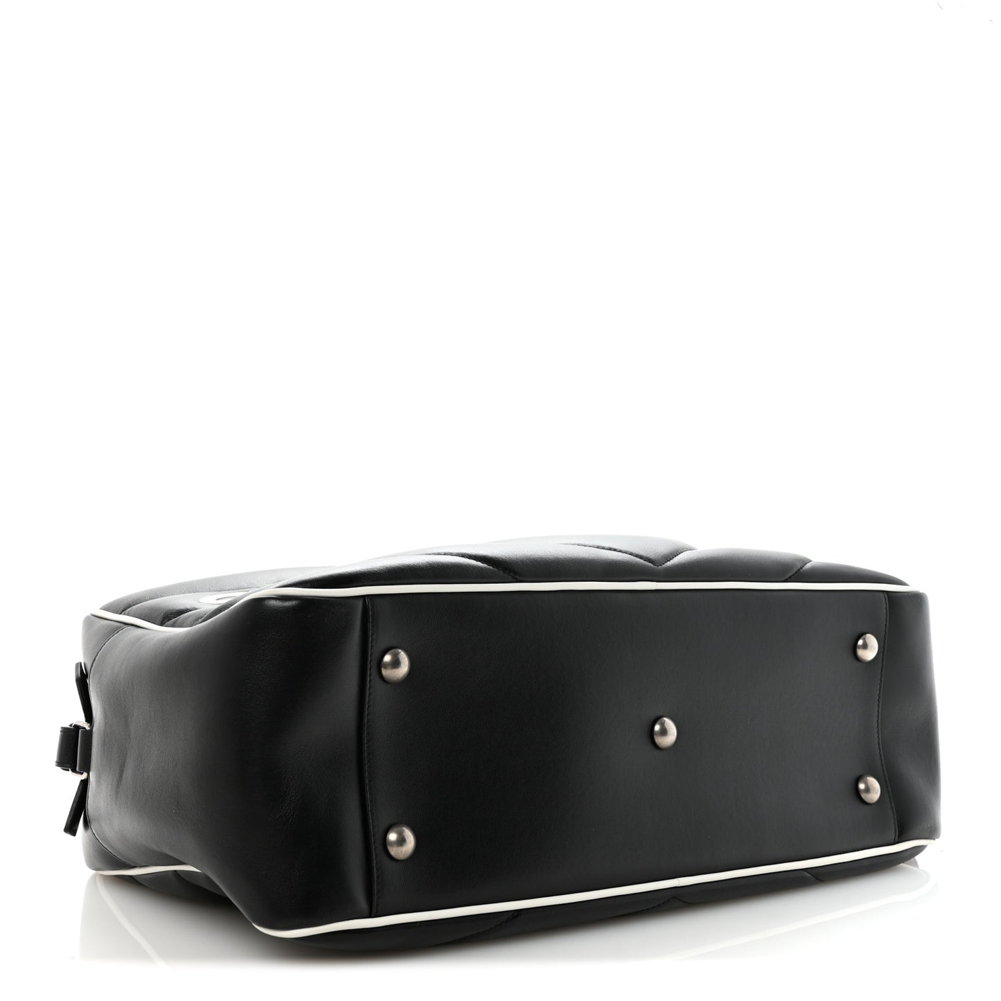 Calfskin Medium Miles Logo Bowler Duffel Bag Black