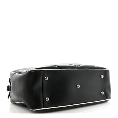 Saint Laurent Calfskin Medium Miles Logo Bowler Duffel Bag Black 4 of 9