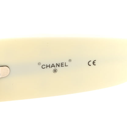 Chanel Acetate Quilted CC Pilot Sunglasses 71465 White Black 6 of 8
