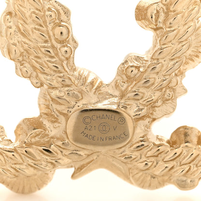 Chanel Pearl Crystal CC Lucky Symbols Brooch Gold 4 of 5