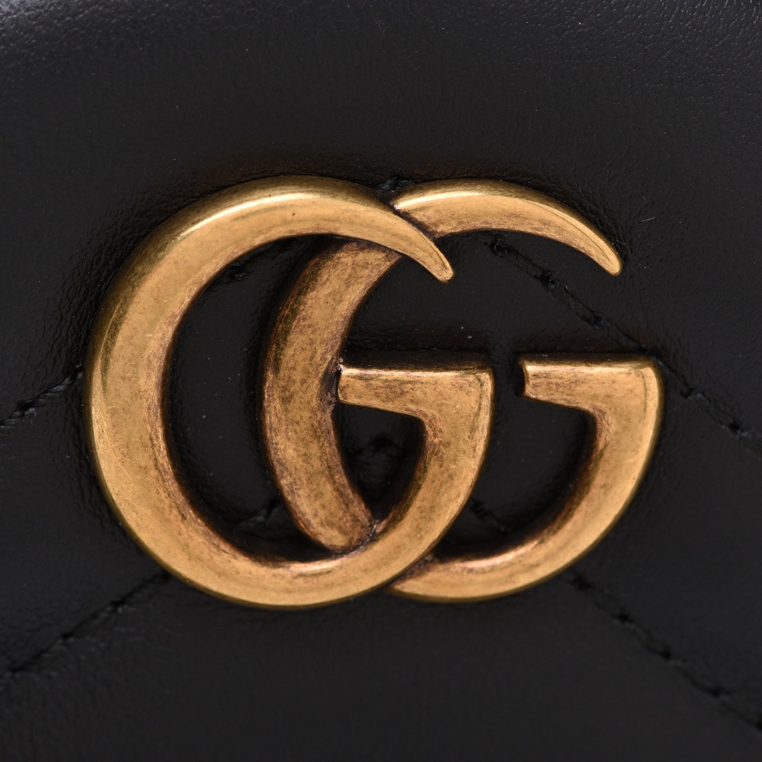 Gucci Calfskin Matelasse GG Marmont Round Wrist Wallet Black 9 of 9