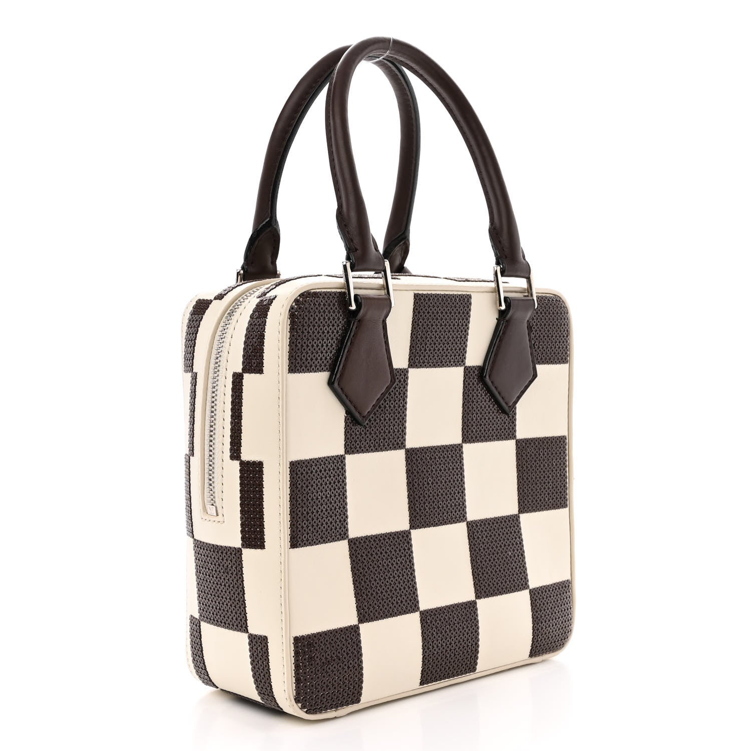 Louis Vuitton Damier Cubic Sequin Runway Square Tote Brown 3 of 9