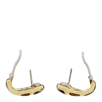 Roberto Coin 18K Yellow Gold Enamel Hoop Earrings Brown 3 of 4