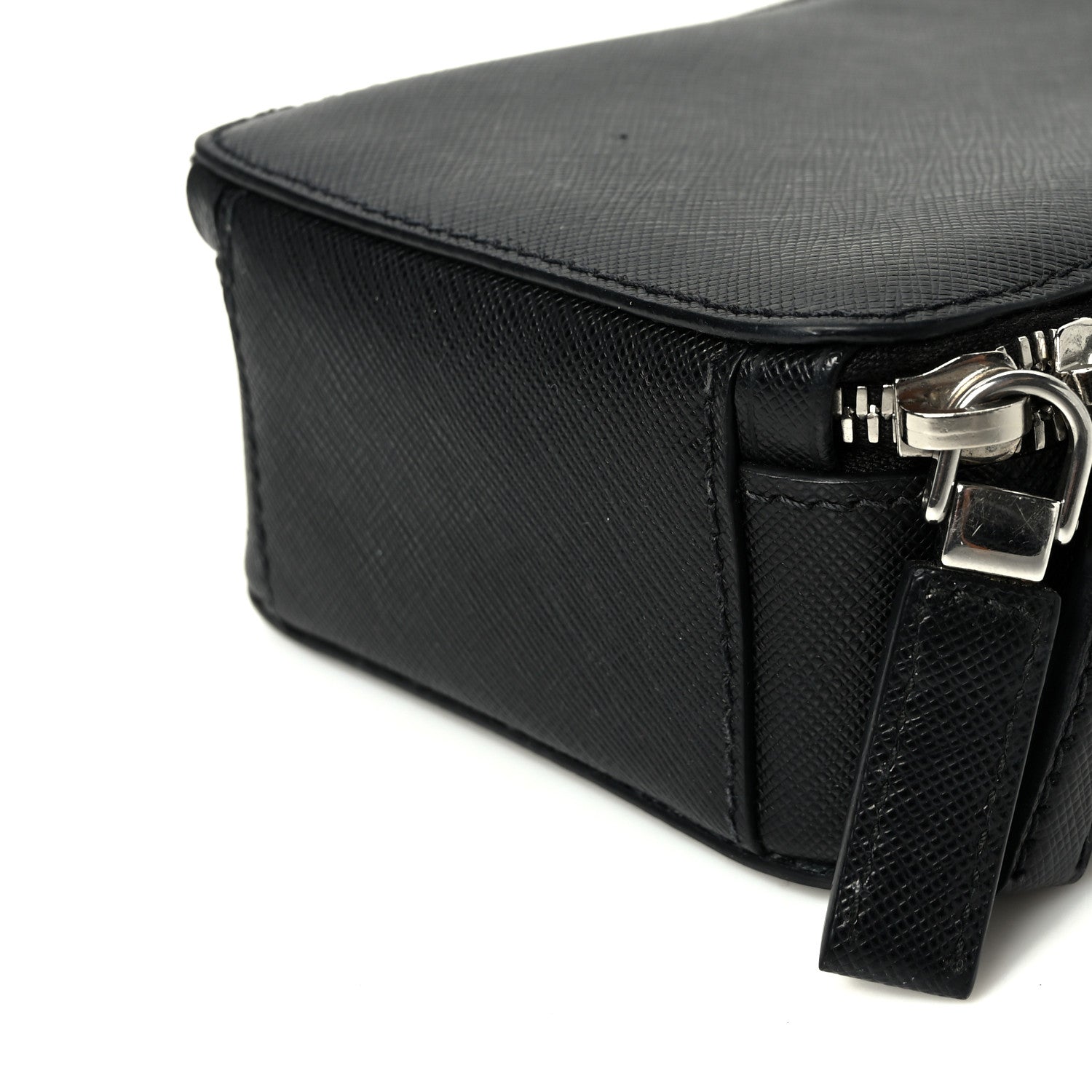 Prada Saffiano Travel Brique Crossbody Messenger Bag Black 10 of 10