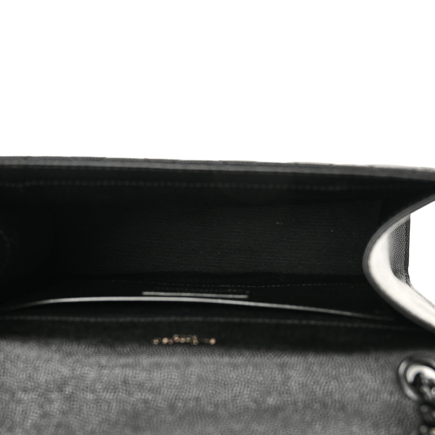 Grain De Poudre Textured Mixed Matelasse Triquilt Medium Monogram Monochrome Satchel Black