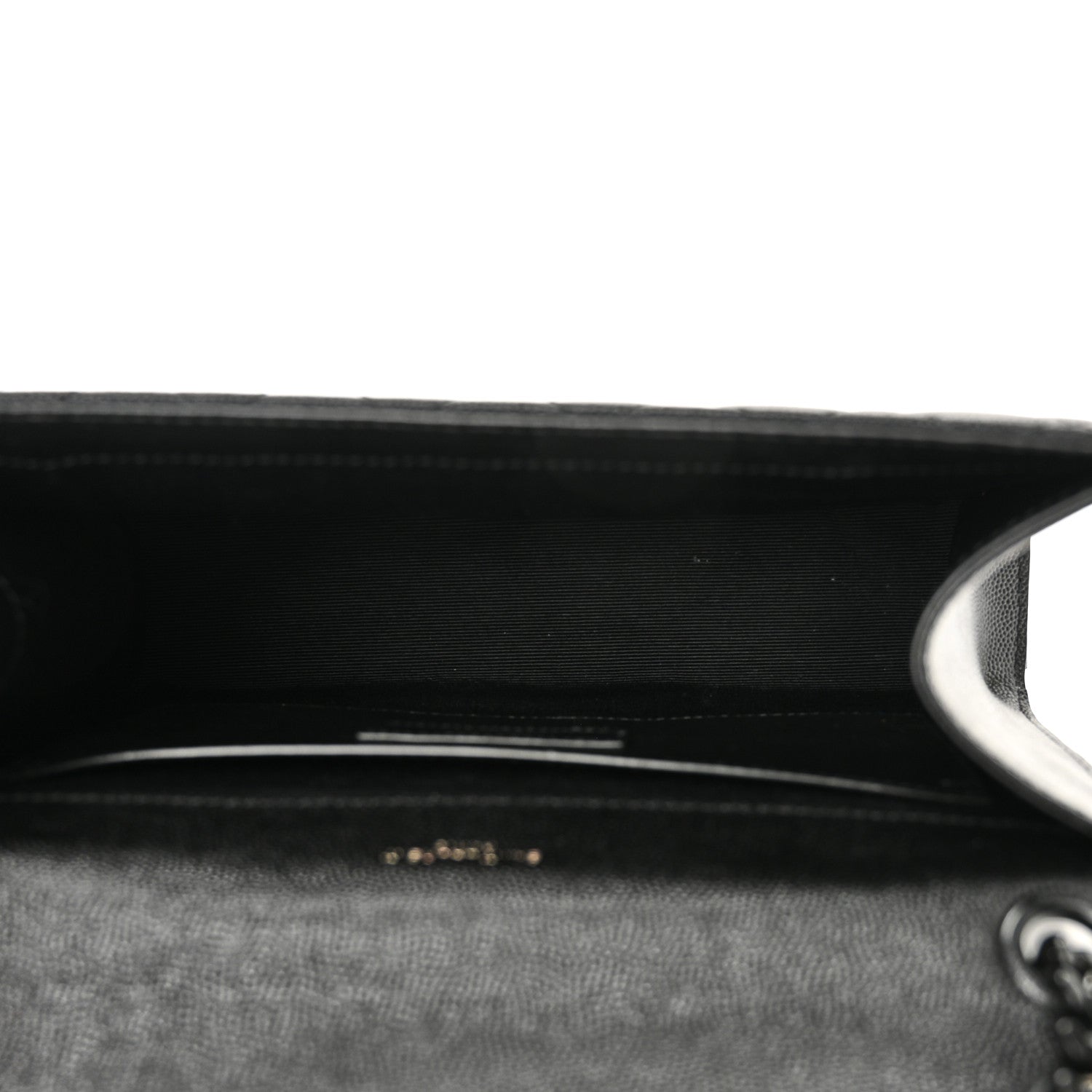 Saint Laurent Grain De Poudre Textured Mixed Matelasse Triquilt Medium Monogram Monochrome Satchel Black 4 of 9