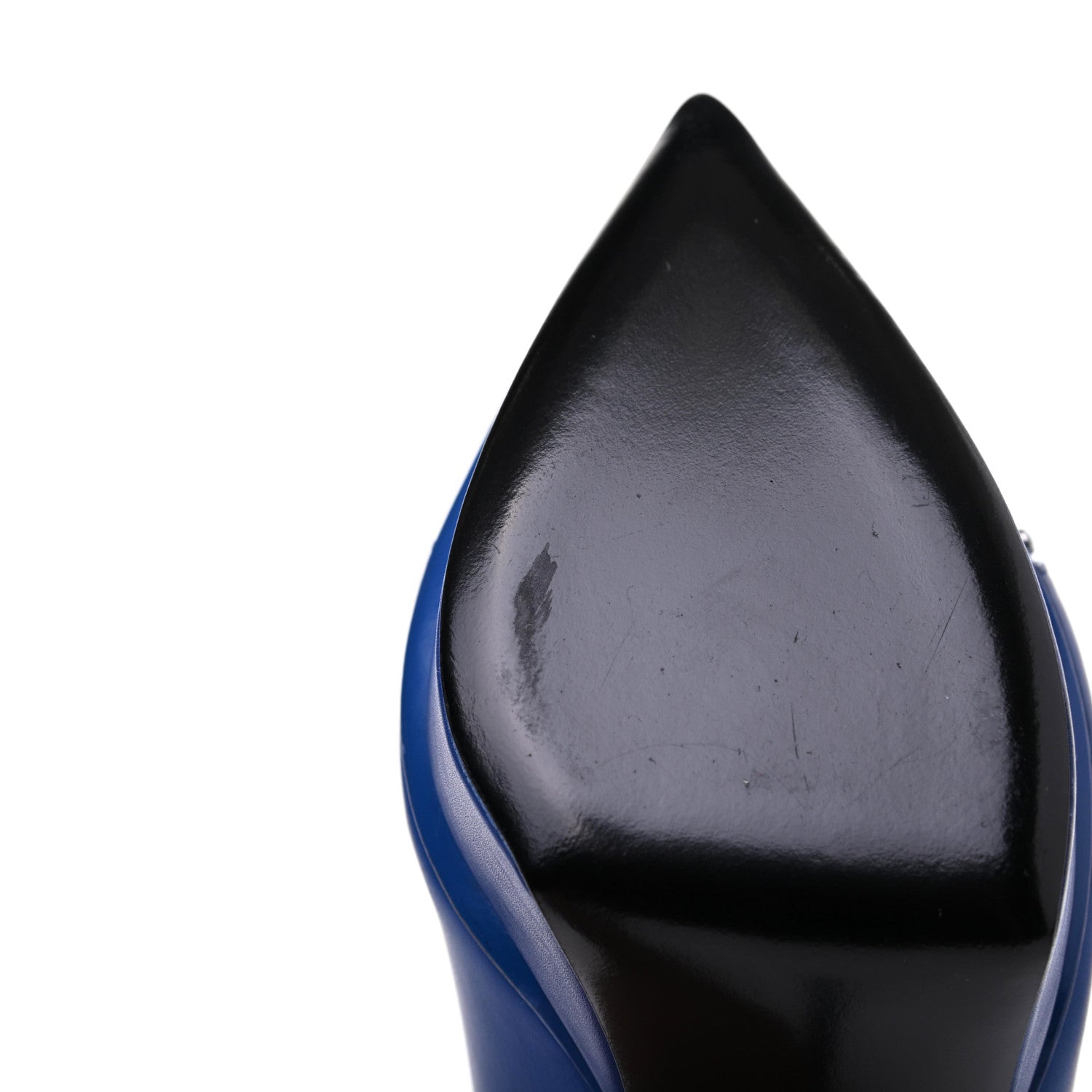 Saint Laurent Calfskin Studded Cap Toe Janis Platform Pumps 36.5 Blue 11 of 11